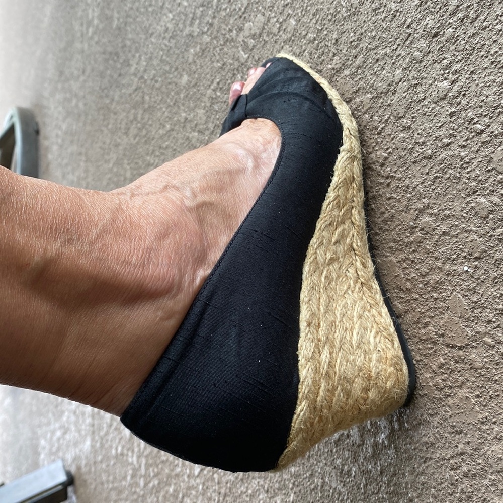 Black open toe dress shoes size 8 1/2